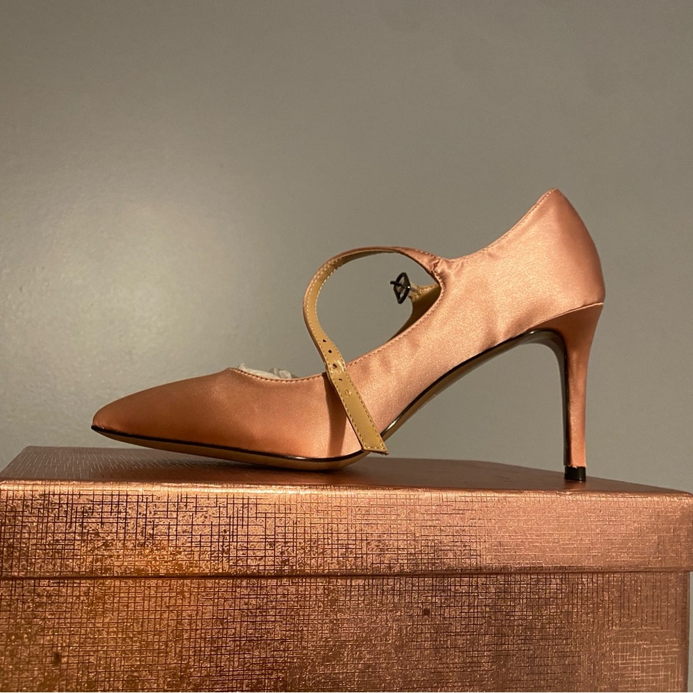 Pink silk heels